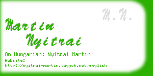 martin nyitrai business card